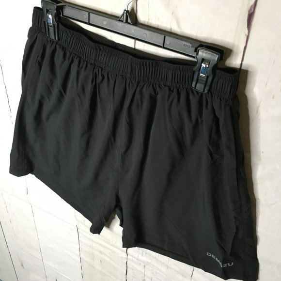 Demozu Mens Running Shorts 5" M Black NWT - Picture 3 of 7